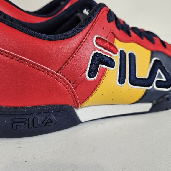 FILA ORIGINAL FITNESS RETRO MEN SHOE SZ 9 LIKE NEW! RED, YELLOW, NAVY - Picture 3 of 13
